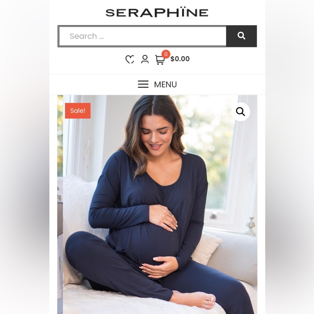 Seraphine Blue Relaxed Tie Front Blouse and pants pajama set